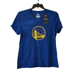 Womens Golden State Warriors V Neck Shirt Large Fanatics Blue NBA Tee